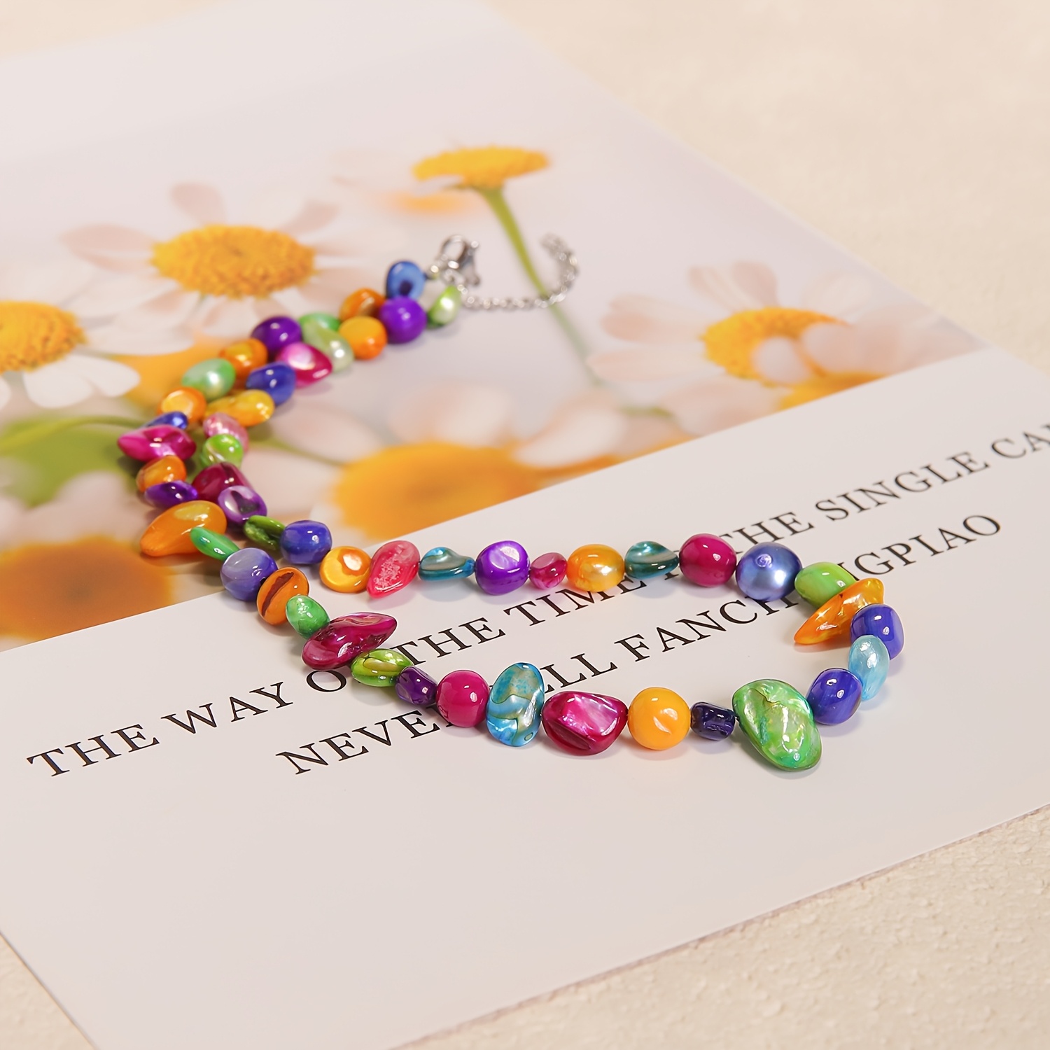 Women's Irregular Colorful Artificial Shell Beaded Choker Necklace